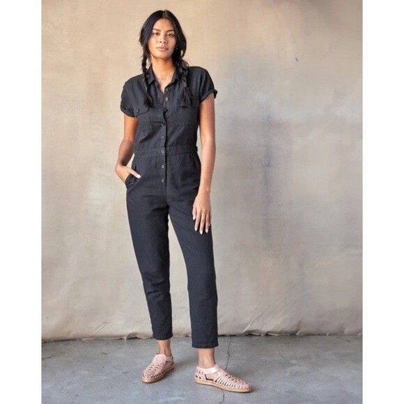 OUTERKNOWN S.E.A. Suit Jumpsuit Linen Cotton Coveralls Romper Boho S Minimalist - Picture 1 of 12
